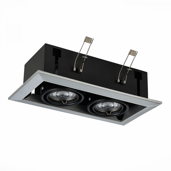 ST250.148.02 Св-к встр. Черный GU10 2*50W  L245xW126xH70 220V Без ламп Встраиваемые светильники, изображение 2