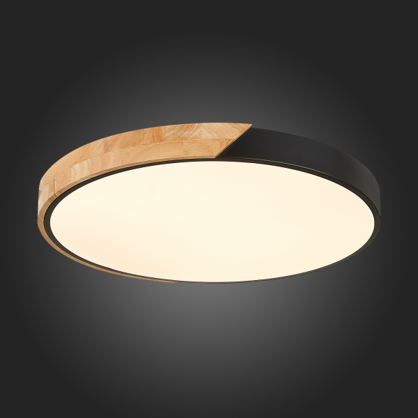 SLE200942-01 Светильник потолочный Черный, Светлое дерево/Белый LED 1*45W 3000K/4000K/6000K FESTA, изображение 10