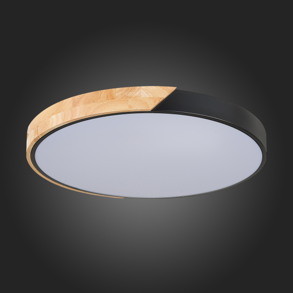 SLE200942-01 Светильник потолочный Черный, Светлое дерево/Белый LED 1*45W 3000K/4000K/6000K FESTA, изображение 12