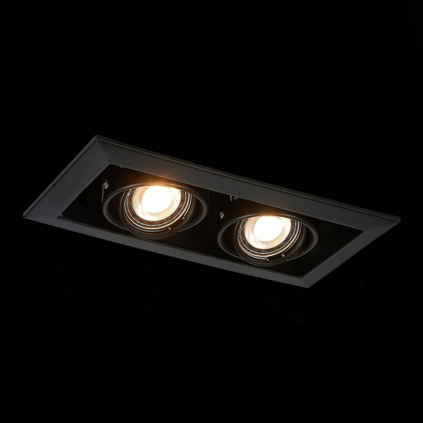 ST250.448.02 Св-к встр. Черный GU10 2*50W  L245xW126xH70 220V Без ламп Встраиваемые светильники, изображение 6