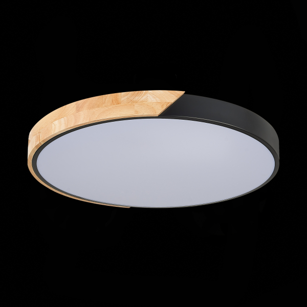 SLE200942-01 Светильник потолочный Черный, Светлое дерево/Белый LED 1*45W 3000K/4000K/6000K FESTA, изображение 8