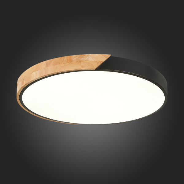 SLE200942-01 Светильник потолочный Черный, Светлое дерево/Белый LED 1*45W 3000K/4000K/6000K FESTA, изображение 9