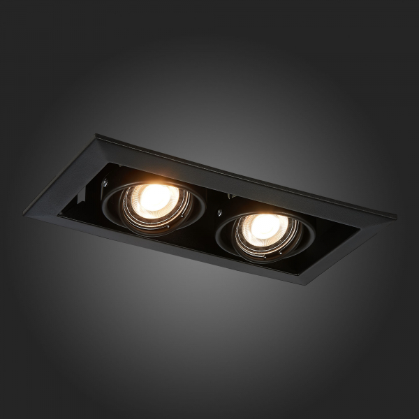 ST250.448.02 Св-к встр. Черный GU10 2*50W  L245xW126xH70 220V Без ламп Встраиваемые светильники, изображение 9