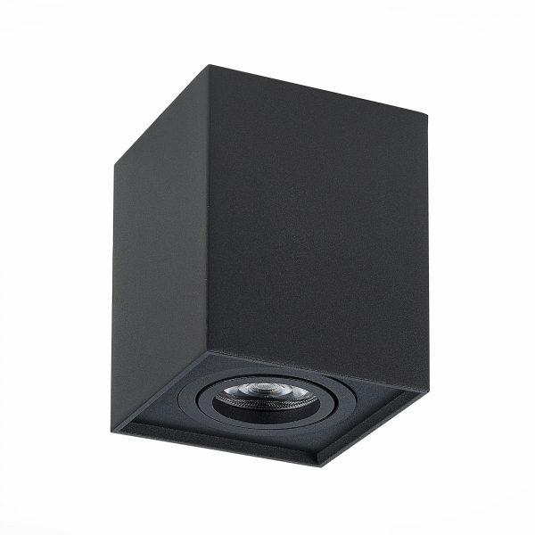 ST109.407.01 Светильник потолочный Черный GU10 1*50W  L100xW100xH123 220V Без ламп Накладные светильники, изображение 2