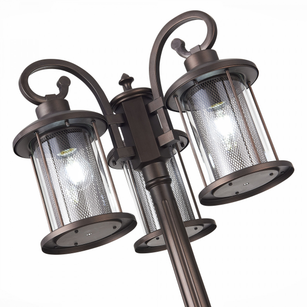 SL080.425.03 Светильник уличный наземный ST-Luce Темный кофе/Прозрачный, Темный кофе E27 3*100W LASTERO, изображение 4