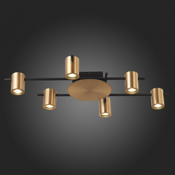 SL1207.402.06 Светильник потолочный ST-Luce Черный/Латунь GU10 6*7W VEROLI, изображение 6