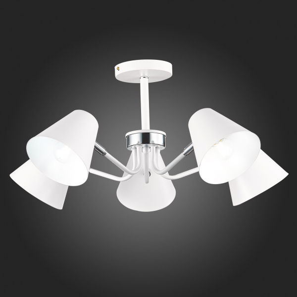 SLE106702-05 Светильник потолочный Белый,Хром/Белый E27 5*60W LERE, изображение 5
