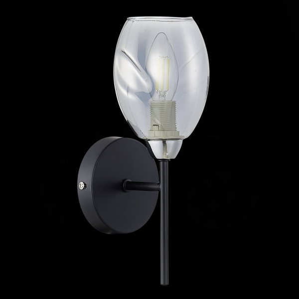 SLE155511-01 Светильник настенный Черный, Хром/Дымчатый E14 1*40W GLOA, изображение 4 SLE155511-01 Светильник настенный Черный, Хром/Дымчатый E14 1*40W GLOA, изображение 4