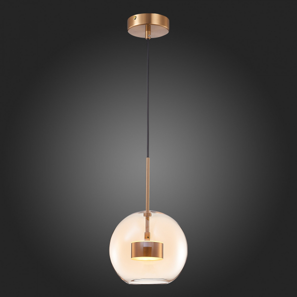 SL1133.333.01 Светильник подвесной ST-Luce Латунь/Коньячный LED 1*7W 3000K BOPONE, изображение 5