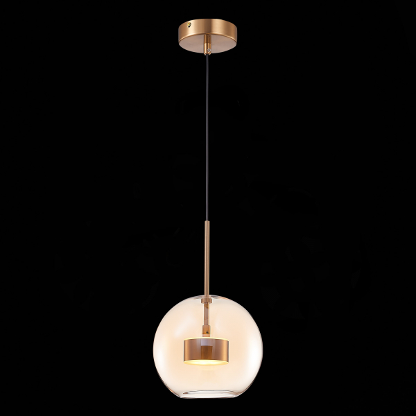 SL1133.333.01 Светильник подвесной ST-Luce Латунь/Коньячный LED 1*7W 3000K BOPONE, изображение 3