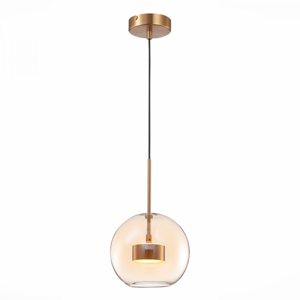 SL1133.333.01 Светильник подвесной ST-Luce Латунь/Коньячный LED 1*7W 3000K BOPONE