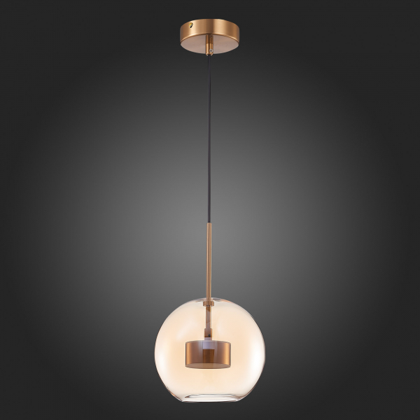 SL1133.333.01 Светильник подвесной ST-Luce Латунь/Коньячный LED 1*7W 3000K BOPONE, изображение 6