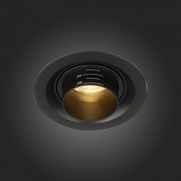 ST701.438.07 Св-к встр. Zoom Черный LED 1*7W 3000K 560Lm Ra 15°-60° IP20 D90xH65 170-240V Встраиваемые светильники, изображение 7