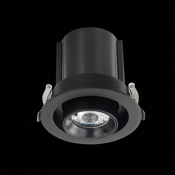 ST702.338.12 Св-к встр. Черный LED 1*12W 3000K 900Lm Ra80 24° IP20 D90xH92 180-240V Встраиваемые светильники, изображение 6