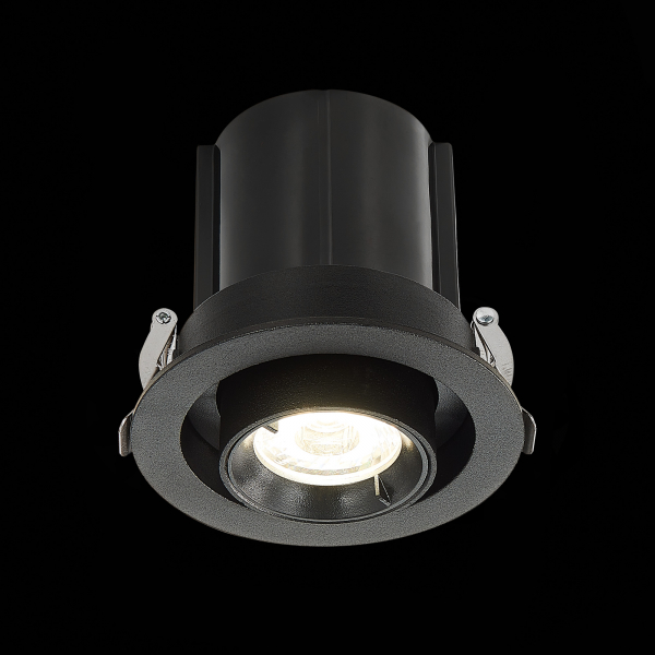 ST702.348.12 Св-к встр. Черный LED 1*12W 4000K 900Lm Ra80 24° IP20 D90xH92 180-240V Встраиваемые светильники, изображение 4