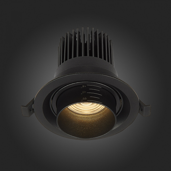 ST701.438.12 Св-к встр. Zoom Черный LED 1*12W 3000K 960Lm Ra90 15°-60° IP20 D115xH95 170-240V Встраиваемые светильники, изображение 8