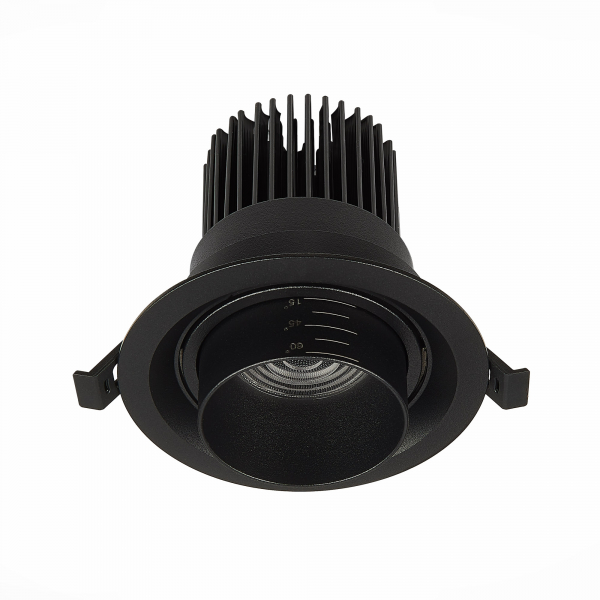 ST701.448.12 Св-к встр. Zoom Черный LED 1*12W 4000K 960Lm Ra90 15°-60° IP20 D115xH95 170-240V Встраиваемые светильники, изображение 3