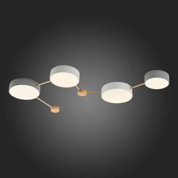 SLE600102-04 Светильник потолочный Золотистый, Светлое дерево/Белый, Серый LED 4*16,5W 4000K DOSSENA, изображение 5
