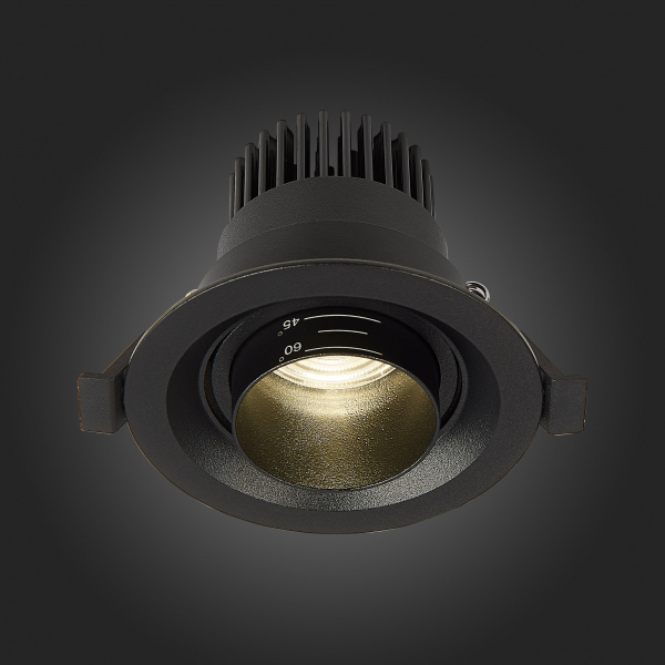 ST701.448.07 Св-к встр. Zoom Черный LED 1*7W 4000K 560Lm Ra 15°-60° IP20 D90xH65 170-240V Встраиваемые светильники, изображение 8