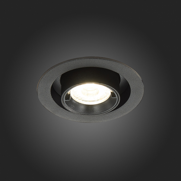 ST702.348.12 Св-к встр. Черный LED 1*12W 4000K 900Lm Ra80 24° IP20 D90xH92 180-240V Встраиваемые светильники, изображение 5