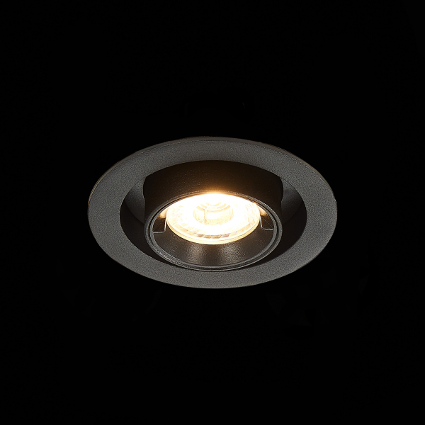 ST702.338.12 Св-к встр. Черный LED 1*12W 3000K 900Lm Ra80 24° IP20 D90xH92 180-240V Встраиваемые светильники, изображение 4