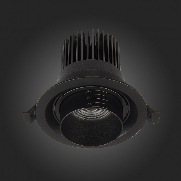 ST701.438.12 Св-к встр. Zoom Черный LED 1*12W 3000K 960Lm Ra90 15°-60° IP20 D115xH95 170-240V Встраиваемые светильники, изображение 9