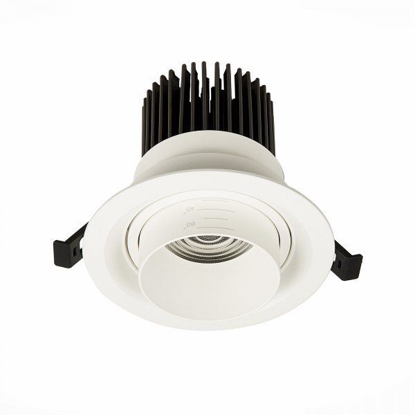 ST701.538.12 Св-к встр. Zoom Белый LED 1*12W 3000K 960Lm Ra90 15°-60° IP20 D115xH95 170-240V Встраиваемые светильники, изображение 3