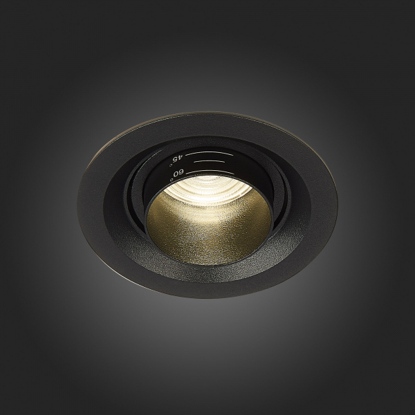 ST701.448.07 Св-к встр. Zoom Черный LED 1*7W 4000K 560Lm Ra 15°-60° IP20 D90xH65 170-240V Встраиваемые светильники, изображение 7