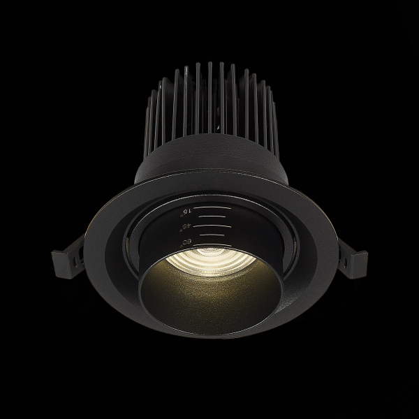 ST701.448.12 Св-к встр. Zoom Черный LED 1*12W 4000K 960Lm Ra90 15°-60° IP20 D115xH95 170-240V Встраиваемые светильники, изображение 5