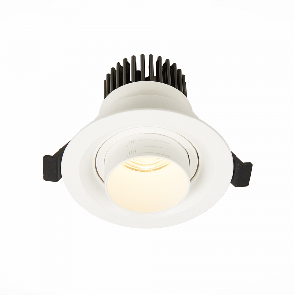 ST701.538.07 Св-к встр. Zoom Белый LED 1*7W 3000K 560Lm Ra 15°-60° IP20 D90xH65 170-240V Встраиваемые светильники, изображение 2