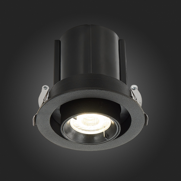 ST702.348.12 Св-к встр. Черный LED 1*12W 4000K 900Lm Ra80 24° IP20 D90xH92 180-240V Встраиваемые светильники, изображение 6