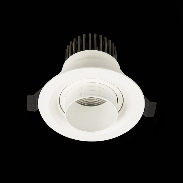 ST701.548.07 Св-к встр. Zoom Белый LED 1*7W 4000K 560Lm Ra 15°-60° IP20 D90xH65 170-240V Встраиваемые светильники, изображение 6