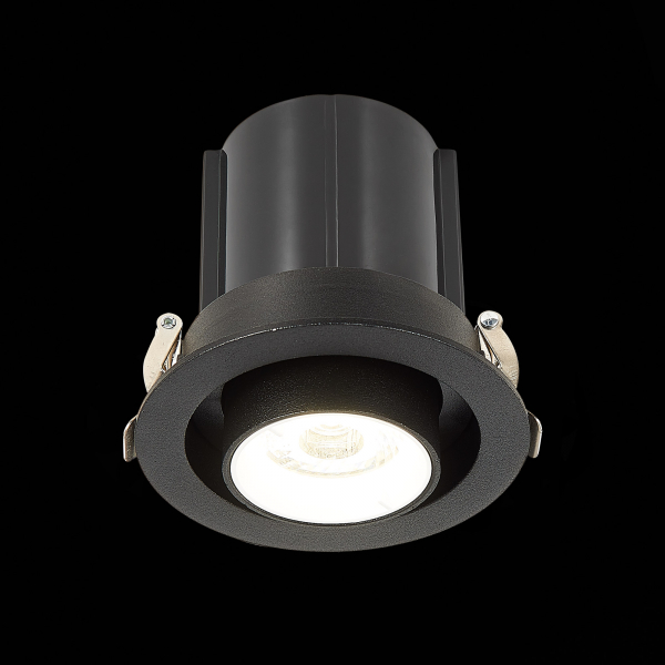 ST702.438.12 Св-к встр. Черный LED 1*12W 3000K 900Lm Ra80 24° IP20 D90xH92 180-240V Встраиваемые светильники, изображение 5