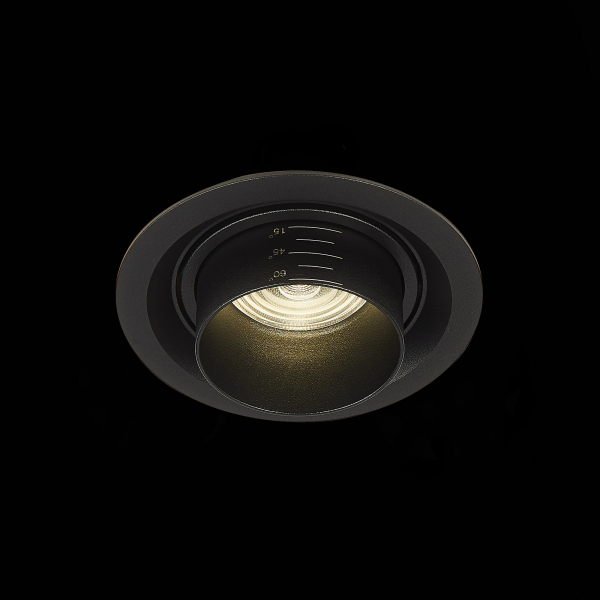 ST701.448.12 Св-к встр. Zoom Черный LED 1*12W 4000K 960Lm Ra90 15°-60° IP20 D115xH95 170-240V Встраиваемые светильники, изображение 4