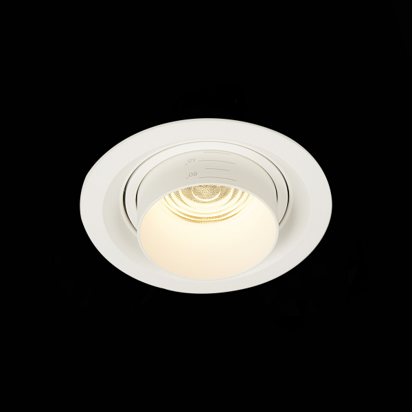 ST701.538.12 Св-к встр. Zoom Белый LED 1*12W 3000K 960Lm Ra90 15°-60° IP20 D115xH95 170-240V Встраиваемые светильники, изображение 4