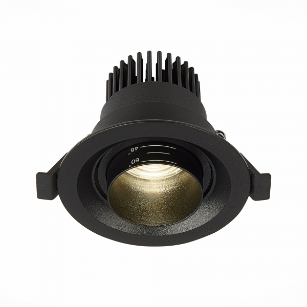 ST701.448.07 Св-к встр. Zoom Черный LED 1*7W 4000K 560Lm Ra 15°-60° IP20 D90xH65 170-240V Встраиваемые светильники, изображение 2