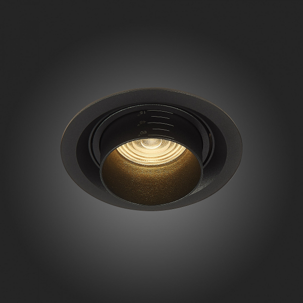 ST701.438.12 Св-к встр. Zoom Черный LED 1*12W 3000K 960Lm Ra90 15°-60° IP20 D115xH95 170-240V Встраиваемые светильники, изображение 7