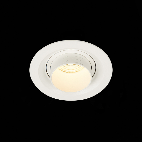 ST701.538.07 Св-к встр. Zoom Белый LED 1*7W 3000K 560Lm Ra 15°-60° IP20 D90xH65 170-240V Встраиваемые светильники, изображение 4