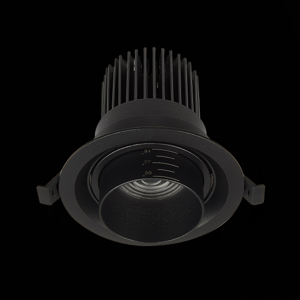 ST701.448.12 Св-к встр. Zoom Черный LED 1*12W 4000K 960Lm Ra90 15°-60° IP20 D115xH95 170-240V Встраиваемые светильники, изображение 6