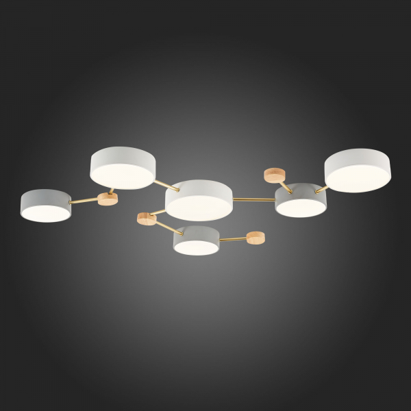 SLE600102-06 Светильник потолочный Золотистый, Светлое дерево/Белый, Серый LED 6*15W 4000K DOSSENA, изображение 6