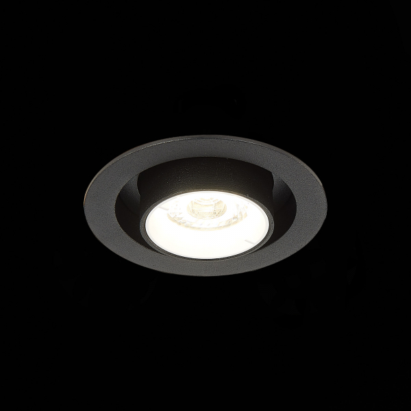 ST702.438.12 Св-к встр. Черный LED 1*12W 3000K 900Lm Ra80 24° IP20 D90xH92 180-240V Встраиваемые светильники, изображение 4
