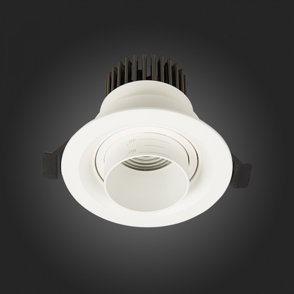 ST701.538.07 Св-к встр. Zoom Белый LED 1*7W 3000K 560Lm Ra 15°-60° IP20 D90xH65 170-240V Встраиваемые светильники, изображение 9