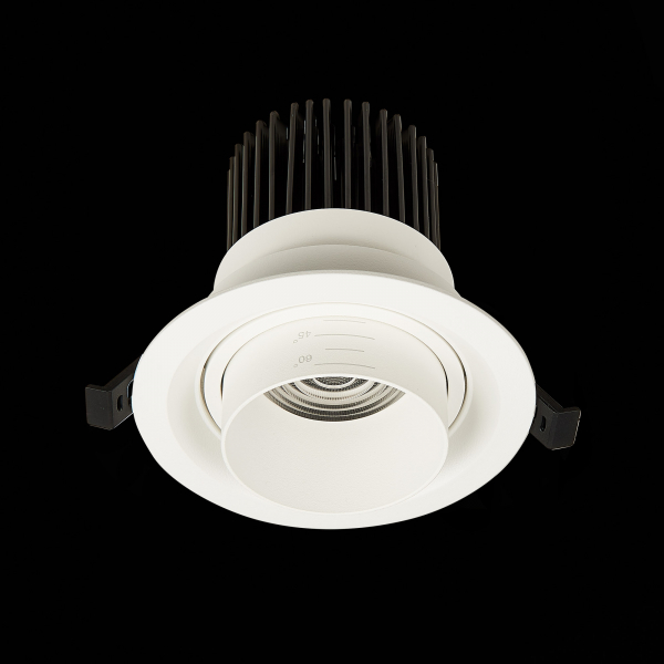 ST701.538.12 Св-к встр. Zoom Белый LED 1*12W 3000K 960Lm Ra90 15°-60° IP20 D115xH95 170-240V Встраиваемые светильники, изображение 6