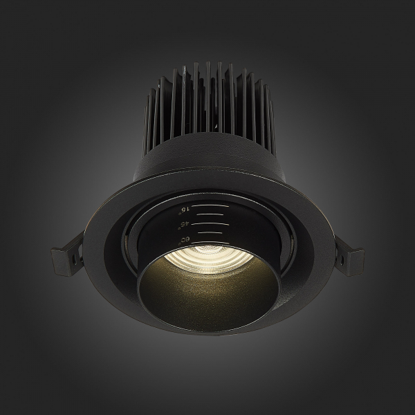 ST701.448.12 Св-к встр. Zoom Черный LED 1*12W 4000K 960Lm Ra90 15°-60° IP20 D115xH95 170-240V Встраиваемые светильники, изображение 8