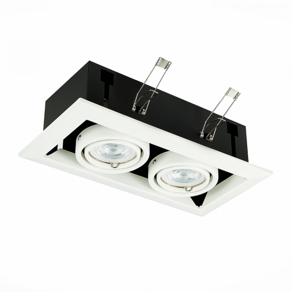 ST250.558.02 Св-к встр. Черный, Белый GU10 2*50W  IP20 L245xW126xH70 220V Без ламп Встраиваемые светильники, изображение 2