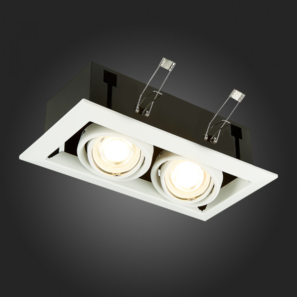 ST250.558.02 Св-к встр. Черный, Белый GU10 2*50W  IP20 L245xW126xH70 220V Без ламп Встраиваемые светильники, изображение 9