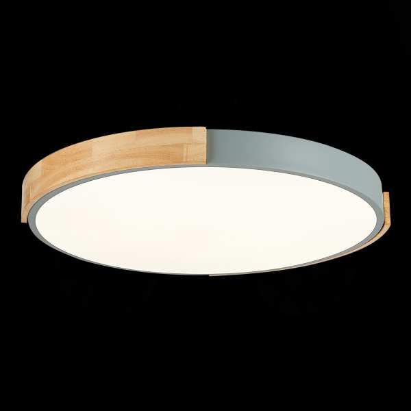 SLE201372-01 Светильник потолочный Серый, Светлое дерево/Белый LED 1*40W 3000K/4000K/6000K DELIA, изображение 6