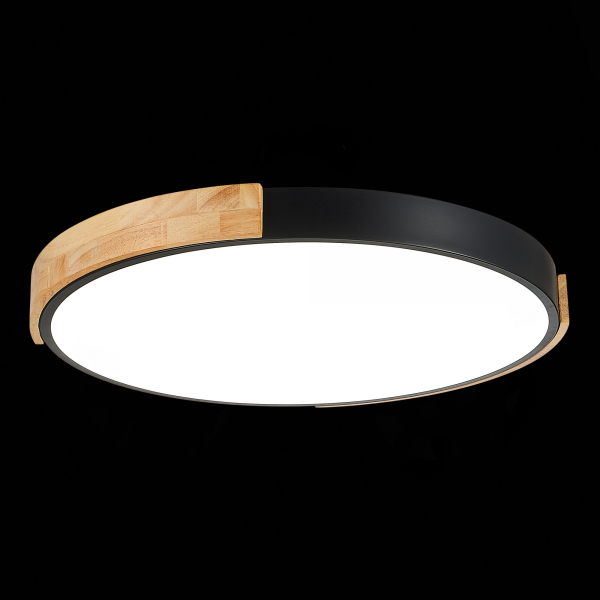 SLE201342-01 Светильник потолочный Черный, Светлое дерево/Белый LED 1*40W 3000K/4000K/6000K DELIA, изображение 5
