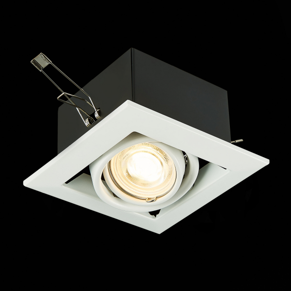 ST250.558.01 Св-к встр. Черный, Белый GU10 1*50W  IP20 L126xW126xH70 220V Без ламп Встраиваемые светильники, изображение 5