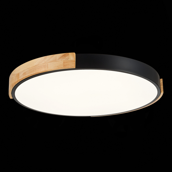 SLE201342-01 Светильник потолочный Черный, Светлое дерево/Белый LED 1*40W 3000K/4000K/6000K DELIA, изображение 6